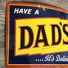 Antique Dad   s Root Beer Curved Barrel Sign