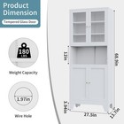 69  h Microwave Storage Cabinet With 4 Doors   3 Adjustable Shelves For Kitchen