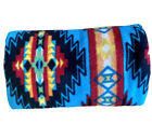 Zoofleece Blue Southwestern Aztec Tribal American Throw Bedding Blanket 50x60 