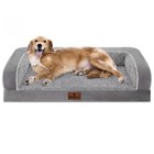 Gray Memory Foam Bolster Dog Bed For Large Dog -orthopedic Pet Sofa With Cover