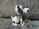Vtg Style Rustic 11  Tall Bobble Spring Head Metal Dalmation Dog Yard Art Garden