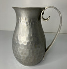 Vintage Mid Century B w  Buenilum Water Pitcher Hammered Aluminum 8 5 