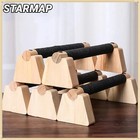 1 Pair Wooden Push Up Bars Parallettes Calisthenics Handles Home Workout Gym