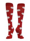Krazisox Polka Dot Over The Calf Socks Medium Scarlet white