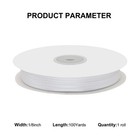 1 8  X 100 Yards White Satin Thin Ribbon Solid Color Double Faced Ribbons Per   