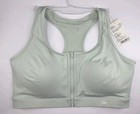 Yvette Ladies Sports Bra  Power Classic Zip Running Bra Light Green  2xl Nwt
