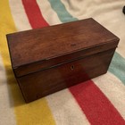 Antique Georgian English Mahogany And Satinwood Tea Caddy 19th Century Aafa