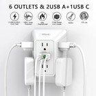 Multi Plug Outlet Surge Protector - Yishu 3 Sided Power Strip With 6 Ac White 