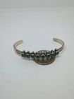 Vintage Sterling Silver 925 Native American Green Turquoise Cuff Bracelet 6 