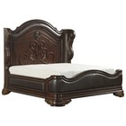 Stunning 4 Pc  Carved Faux Leather King Bed Ns Dresser Bedroom Furniture Set