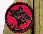 1960 s Boy Scout Uniform - Shirt With Patches And Shorts Olive Green Size 14