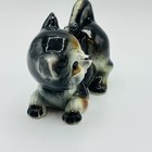 Vintage Playful Crouching Kitty Cat Ceramic Figurine Handpainted 4 5  X 3 5 