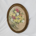 Vintage Original Karlsen Pastel Art Painting Floral Still Life Gold Wood Framed