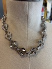 Antique Victorian Sterling Silver 47cm Hollow Link Necklace C 1880