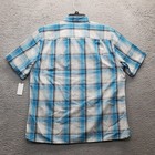 Van Heusen Dress Shirt Men Xl Multi Plaid Never Tuck Life 2  Shorter Button Down