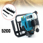 52cc Gas Powered Post Hole Digger Earth Auger Borer Fence Ground W  2 Drill Bits