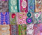 Very Rare Lot Antique Vintage Sari Lace Edging Ribbon 20 Pcs Embroidered Ds238