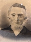 Antique Victorian Carved Oak Frame W Charcoal Portrait 28    X 24    Bearded Man Old