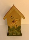 Fall Decor Wooden Birdhouse Sunflower Fence Pumpkin 8 Inches 