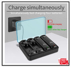 Wii Remote Charger Station With 4-pack 2800mah Rechargeable Batteries  Usb