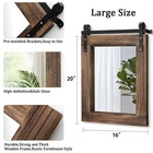Rustic Wood Mirror Rectangle Decorative Wall Mirror Large With Frame Bedroom    