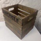 Vintage Wood Recycle Box Wooden Crate Modern Rustic Country Lakehouse Home Decor