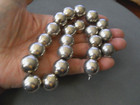Southwestern Navajo Pearls Sterlin Silver 3 4  Seamless Bead Necklace 132g 18 8 