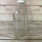 Vintage Refrigerator Water Bottle  Quart Ribbed Clear Glass Wrong Lid That Fits
