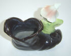 Vintage 1950s Shawnee Elf In Green On Black Pixie Boot Shoe Ceramic Pottery