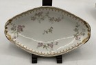 M  Redon Limoges Pink Roses Green Orange Leaf Band Rdn81 Gravy Boat Underplate