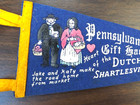 Vintage 1960s Shartlesville Pennsylvania Dutch Country Pennant 11  Gift Haus