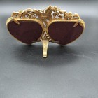 Vintage Matson Ormolu Gold Plated Double Heart Butterfly Metal Picture Frame