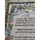 Collections Etc Woven Tapestry Baby Blanket Stork Vintage Nursery Throw 36x48