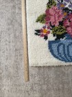 Vintage Floral Latch Hook Rug Wall Hanging Granny Cottage Core  39  X 27 