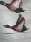 Set Of 3 Ceramic Flying Mallard Duck Wall Pockets Wall Decor Made In Hayward Wi