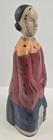 Vtg Wooden Folk Art Asian Women Figurine 8 75  H