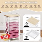 Rolling Cart 8 Drawers Craft Storage Wood Top