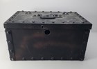 Antique Iron Banker   Stagecoach Strong Box With Copper Flashing