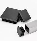 Black White Plastic Square Blanking End Caps Tube Pipe Inserts Plug Bung 