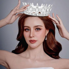 Crystal Crowns For Women Full Round Queen Tiara For Women Bridal Wedding Prom Pr