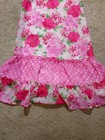 Vintage Pinky Pink White Roses Silky Ruffle Dress Easter Size 6