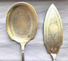 Exquisite Antique  Neoclassical French 950 Silver Vermeil Serving Set