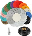 16pc Diamond Polishing Pads 4  Inch Kit Wet dry Granite Concrete Marble