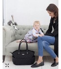 Storksak London Black Quilted High End Diaper Bag  19x12 Euc  