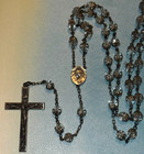 Beautiful Vintage Sterling Silver Filigree   Glass Catholic Rosary Prayer Beads