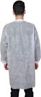 Case Of 50 Disposable Lab Coats 2 Pockets W  Knitted Cuffs Collar  s-2xl 