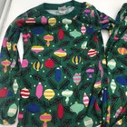 Hanna Andersson Kids Size 8 Christmas Pajama Set Long John Decorations Green