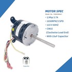 Fan Motor Replaces Genteq  3314471 011 3314471 013 1 4hp 1650rpm 3spd Compatible