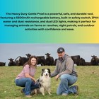 Cattle Prod  Rechargeable Electric Livestock Prod With 2 Led Lights  Waterproof