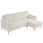 L-shape Sectional Sofa Chenille Fabric Sofa Couch Living Room Futon Couch
